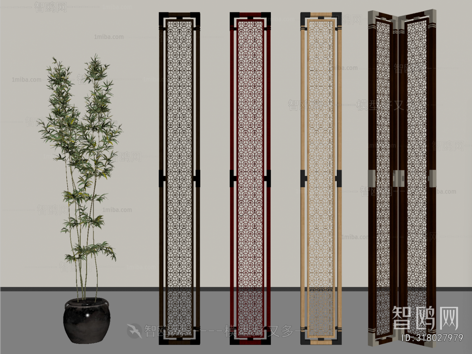 New Chinese Style Metal Screen Partition
