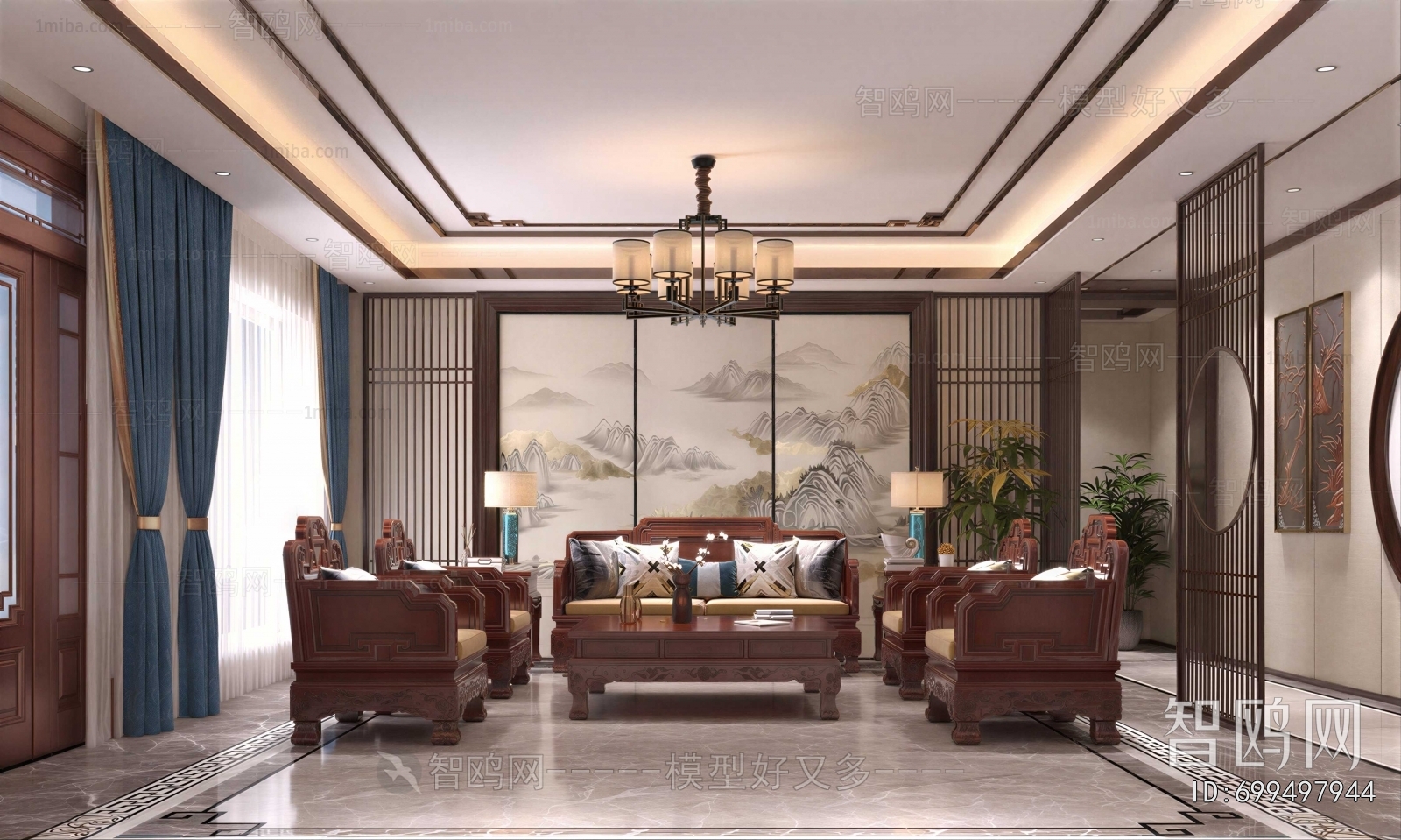 New Chinese Style A Living Room