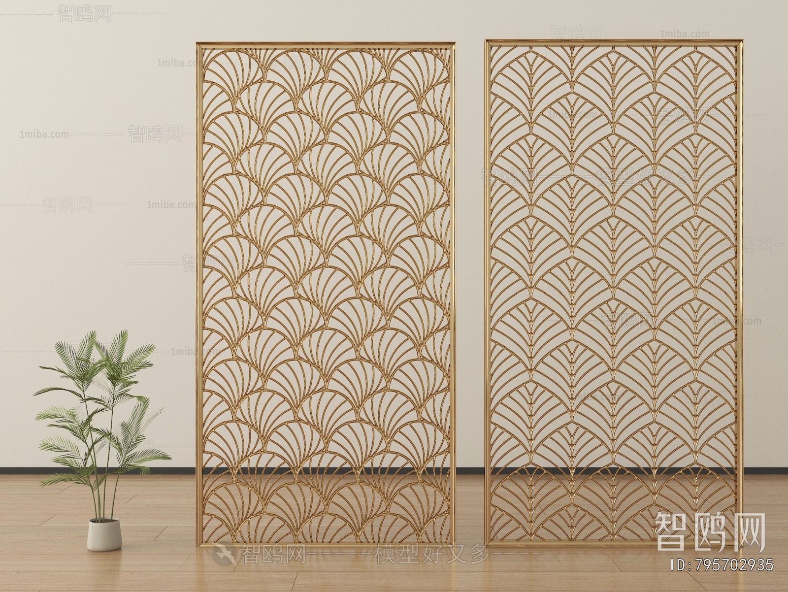 New Chinese Style Metal Screen Partition