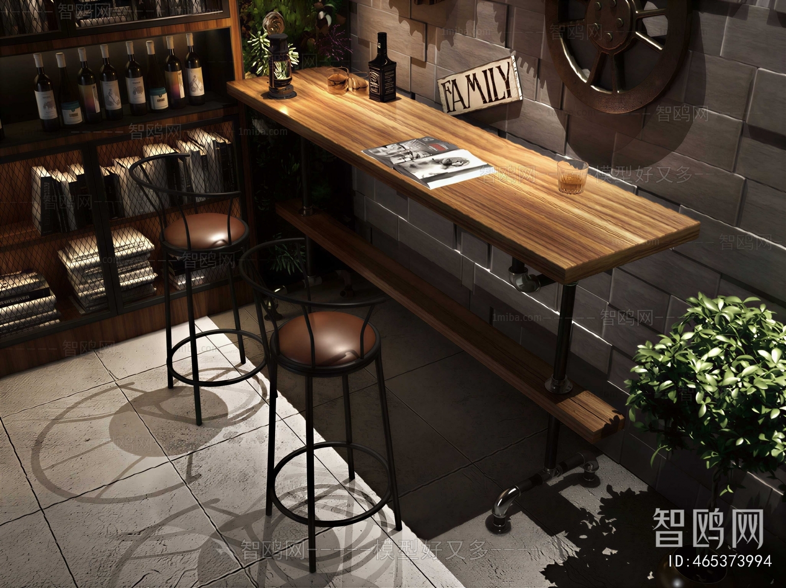 Industrial Style Counter Bar