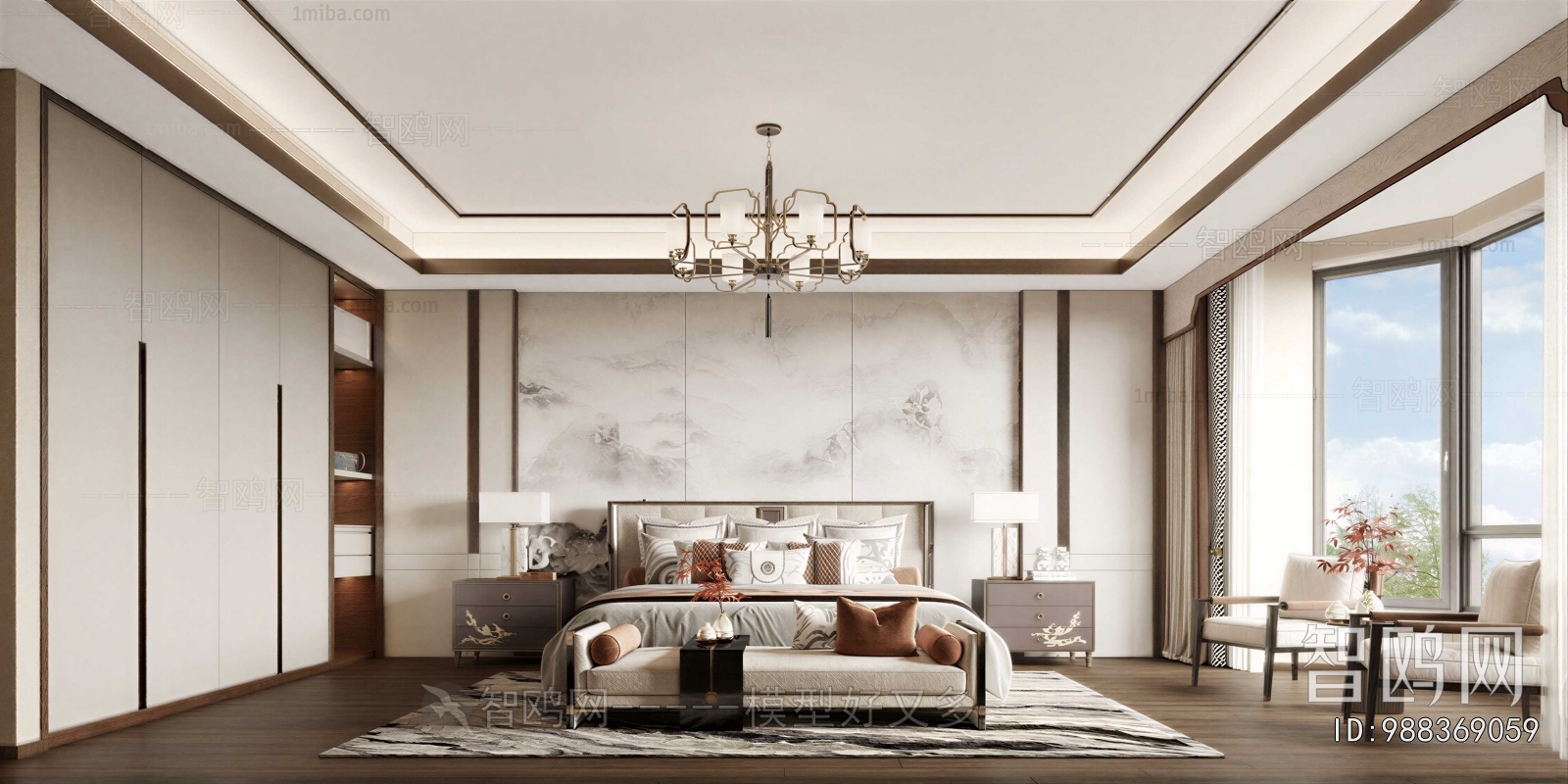 New Chinese Style Bedroom