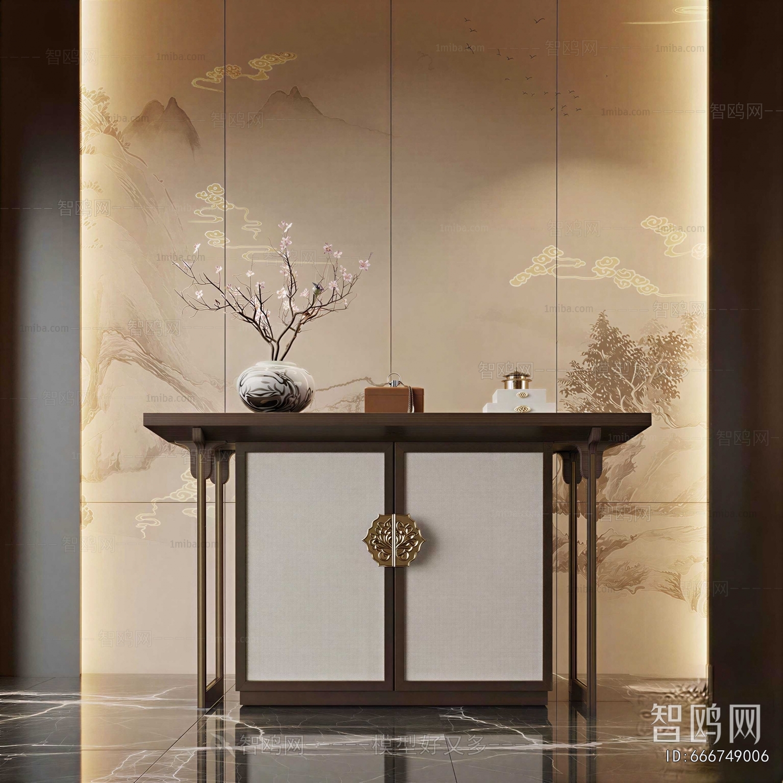 New Chinese Style Entrance Cabinet