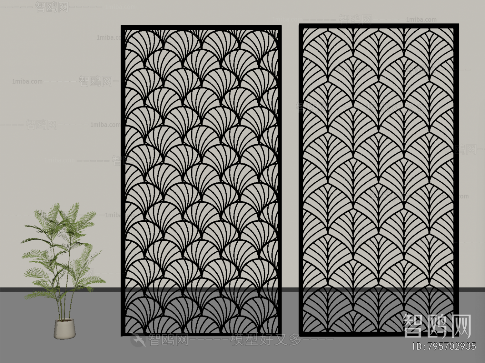 New Chinese Style Metal Screen Partition