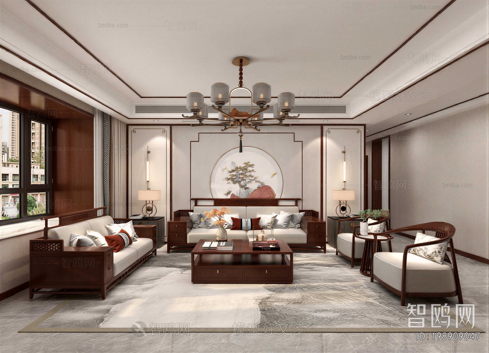 New Chinese Style A Living Room