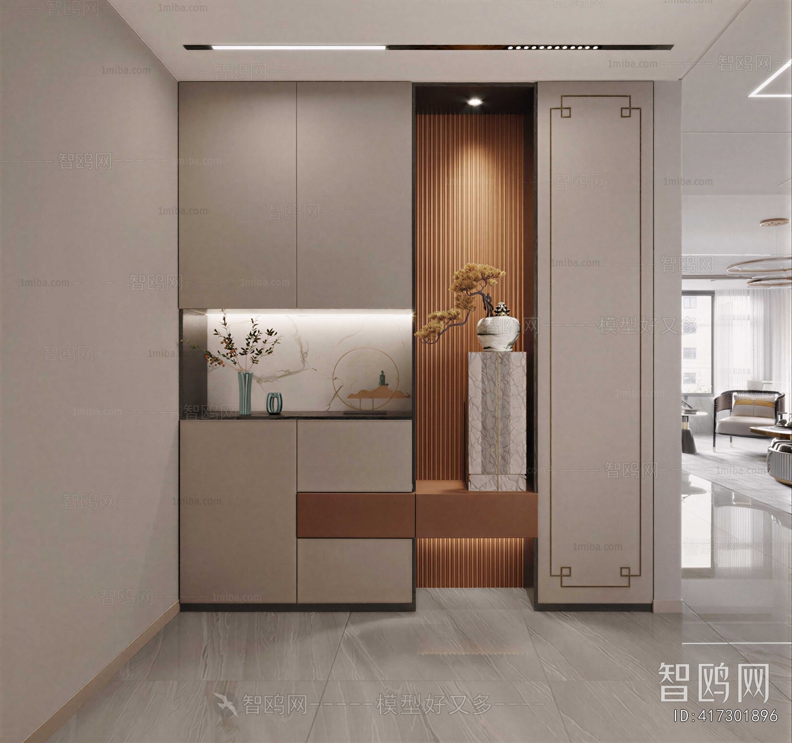 New Chinese Style Shoe Cabinet