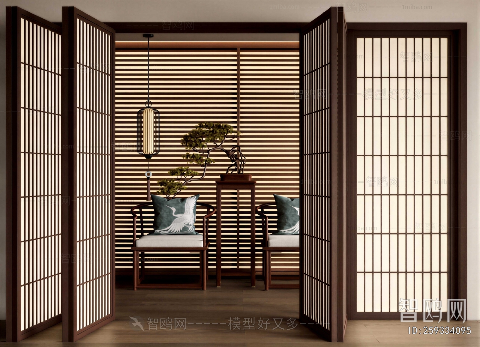 New Chinese Style Sliding Door