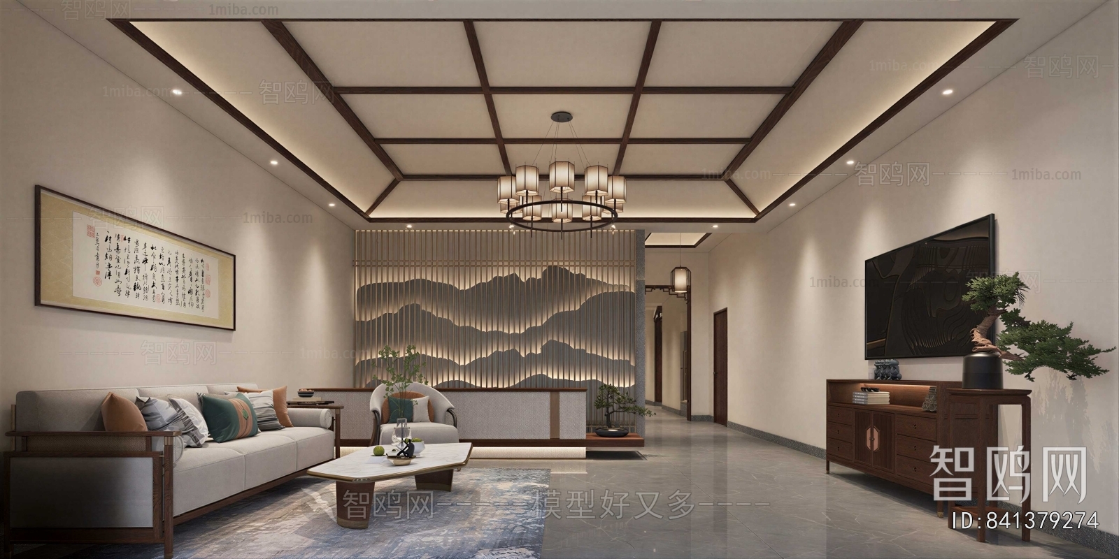 New Chinese Style A Living Room