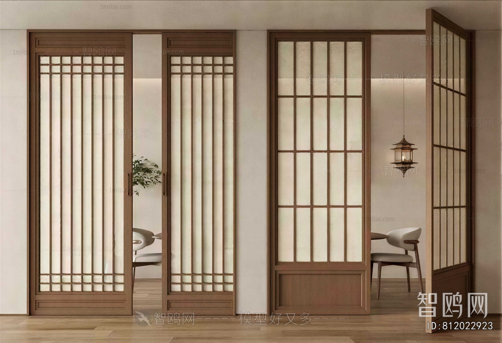 New Chinese Style Sliding Door