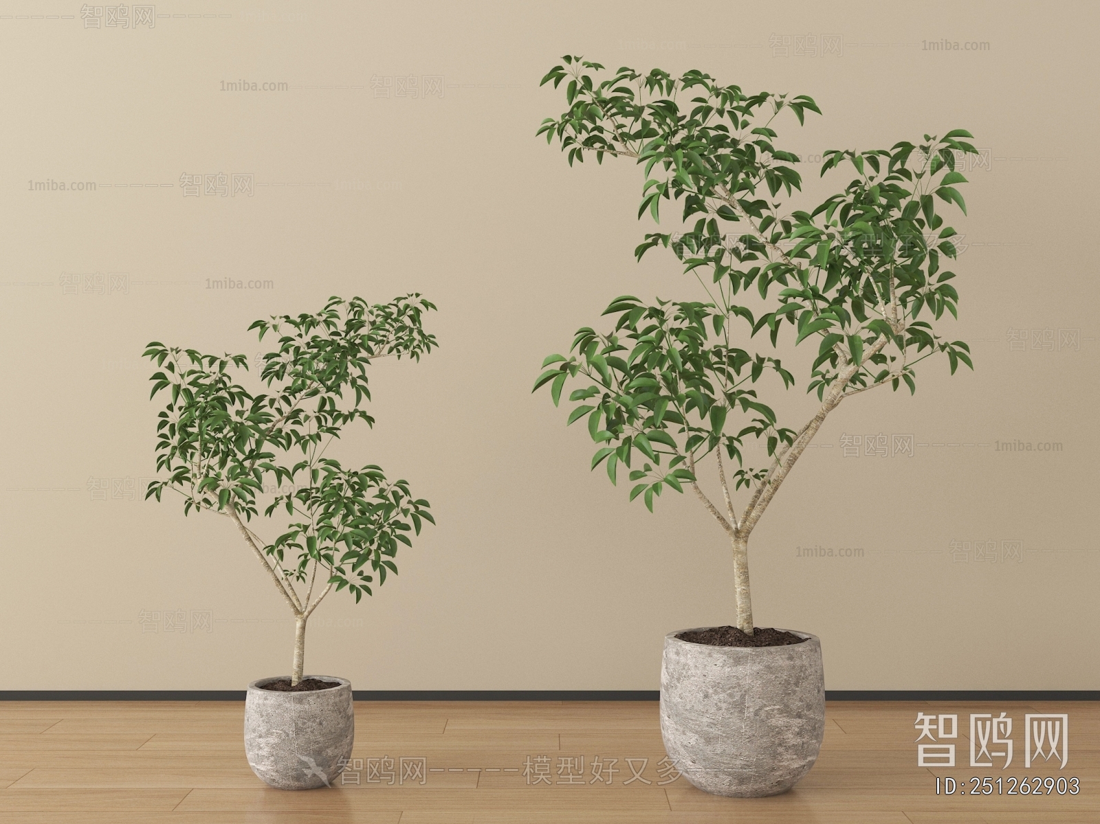 Modern Ground Green Plant Potted Plants