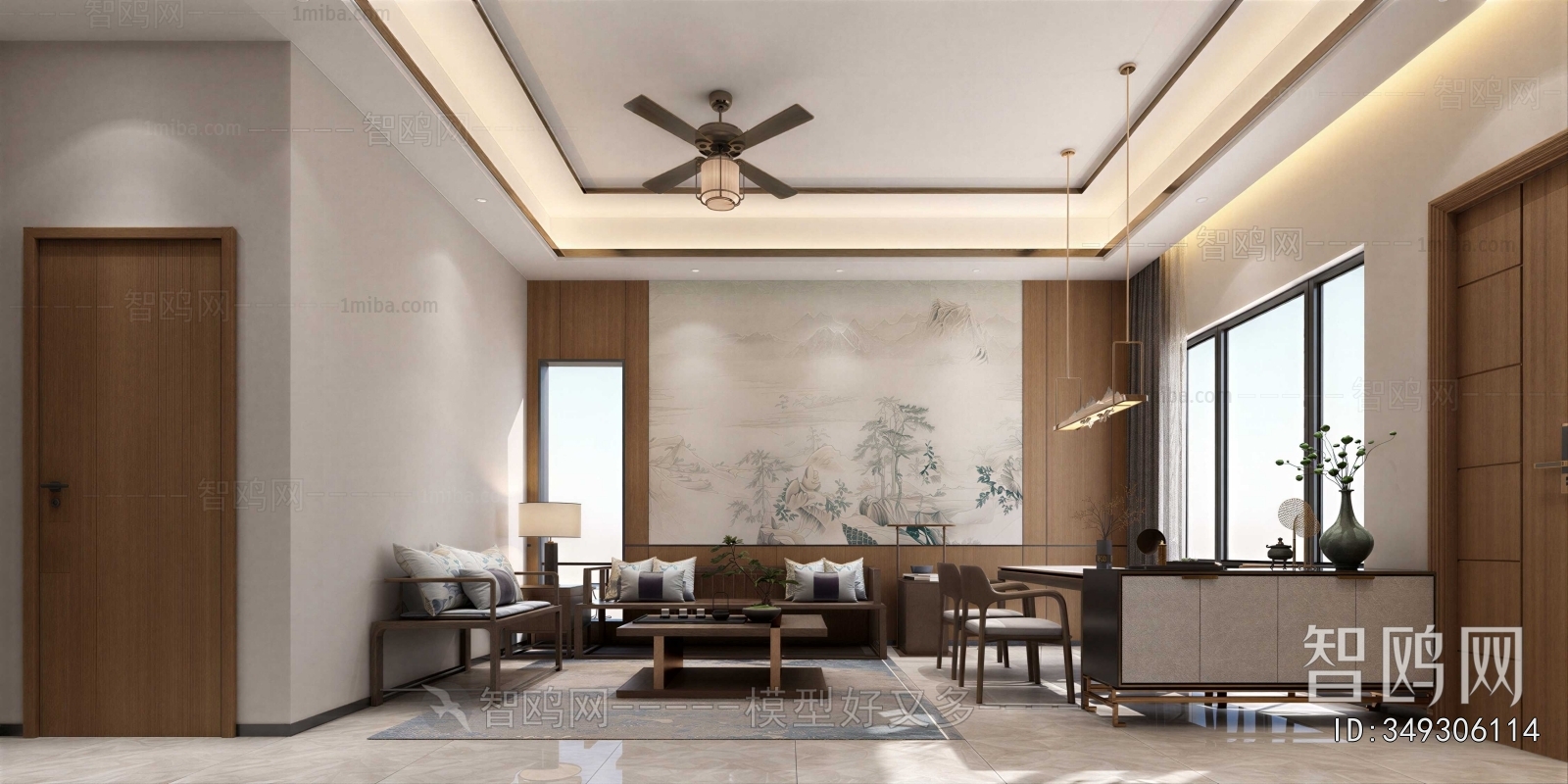 New Chinese Style A Living Room