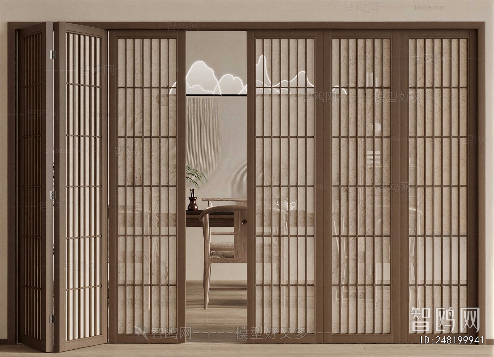 New Chinese Style Sliding Door
