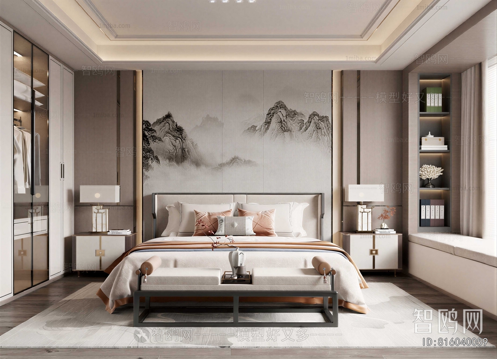New Chinese Style Bedroom