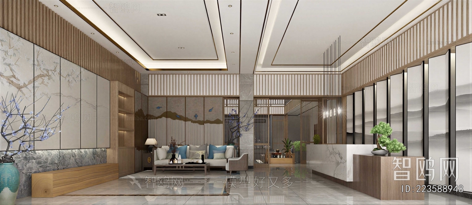 New Chinese Style Office Reception Desk