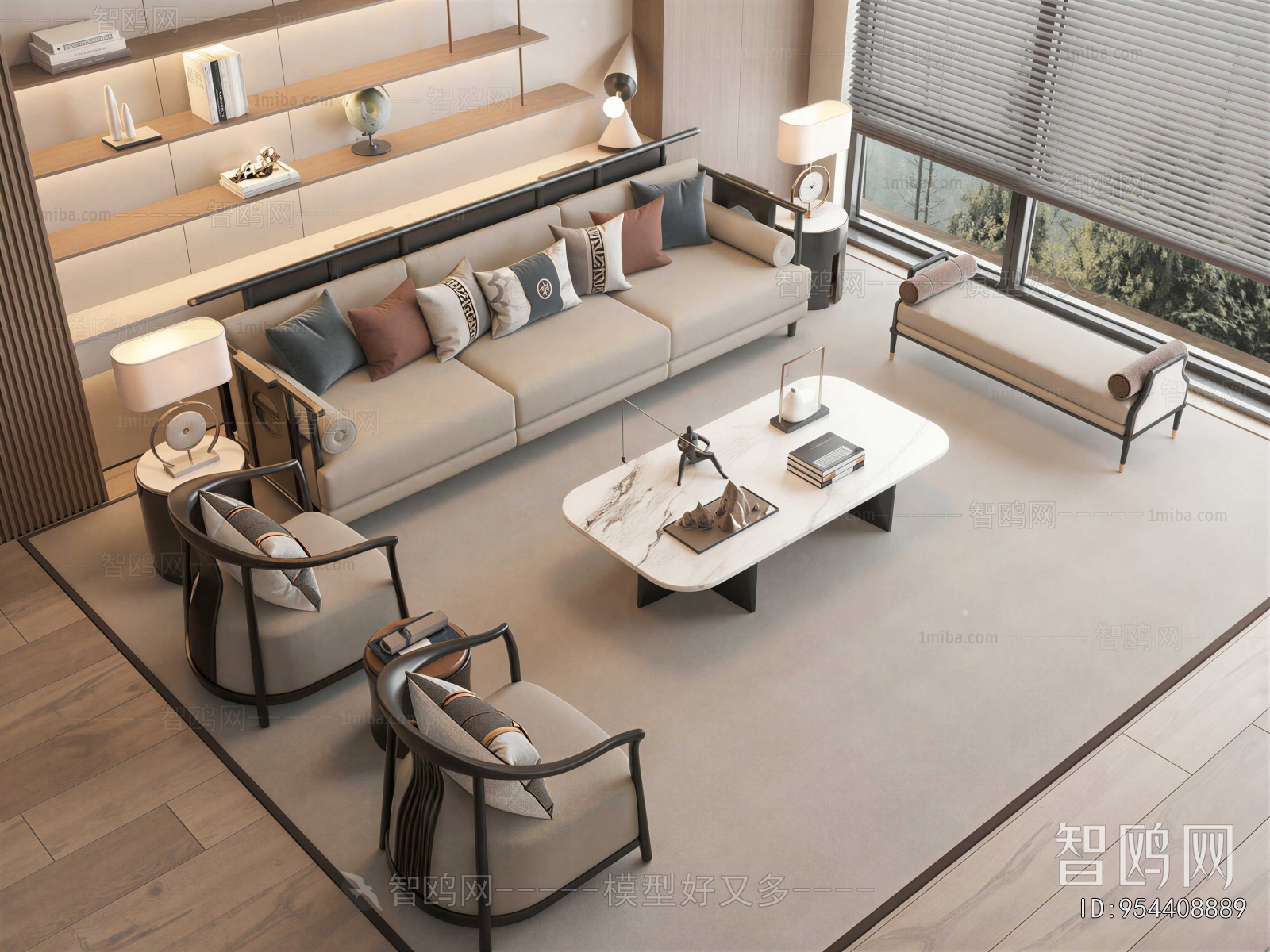 New Chinese Style Sofa Combination