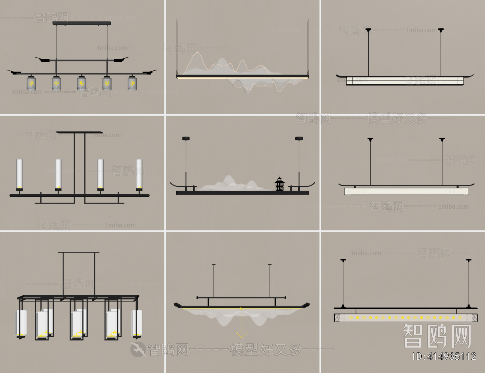 New Chinese Style Long Chandelier