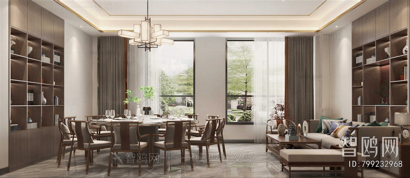 New Chinese Style A Living Room