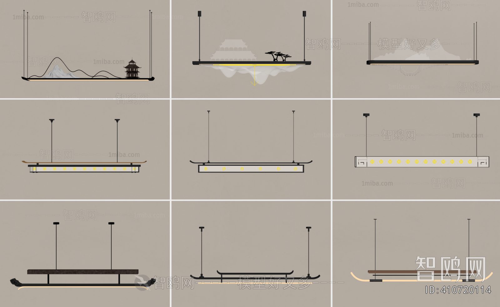 New Chinese Style Long Chandelier