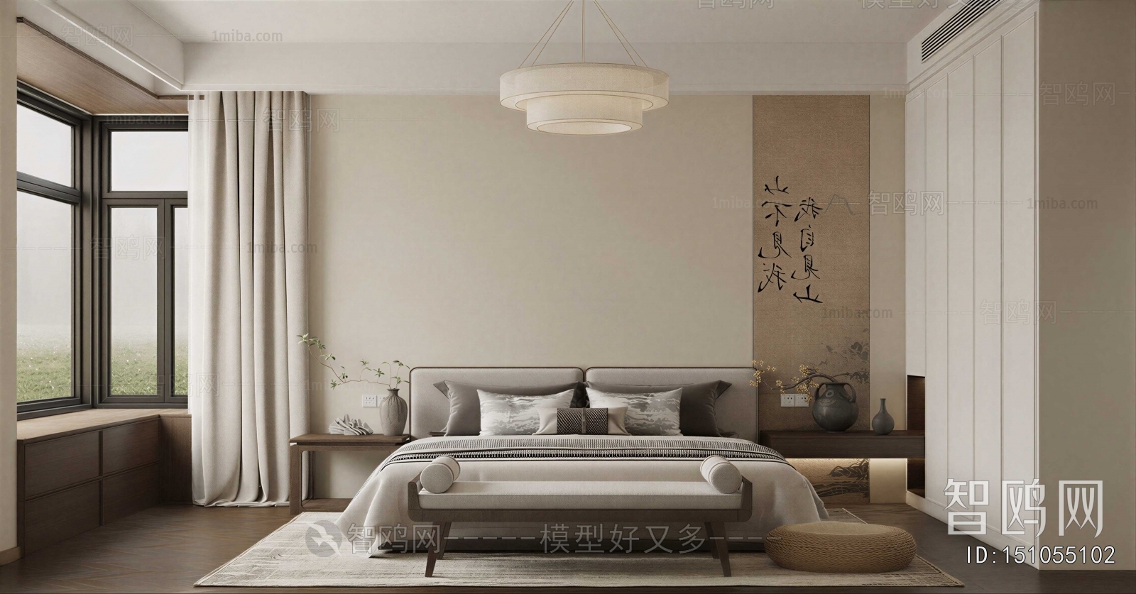 New Chinese Style Bedroom