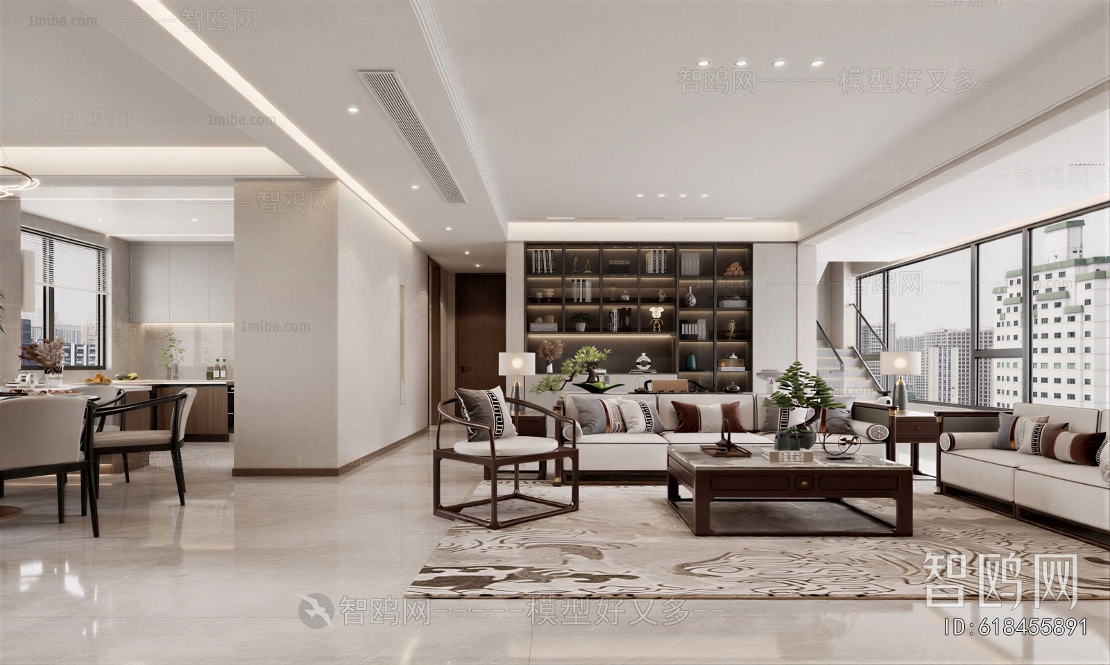 New Chinese Style A Living Room