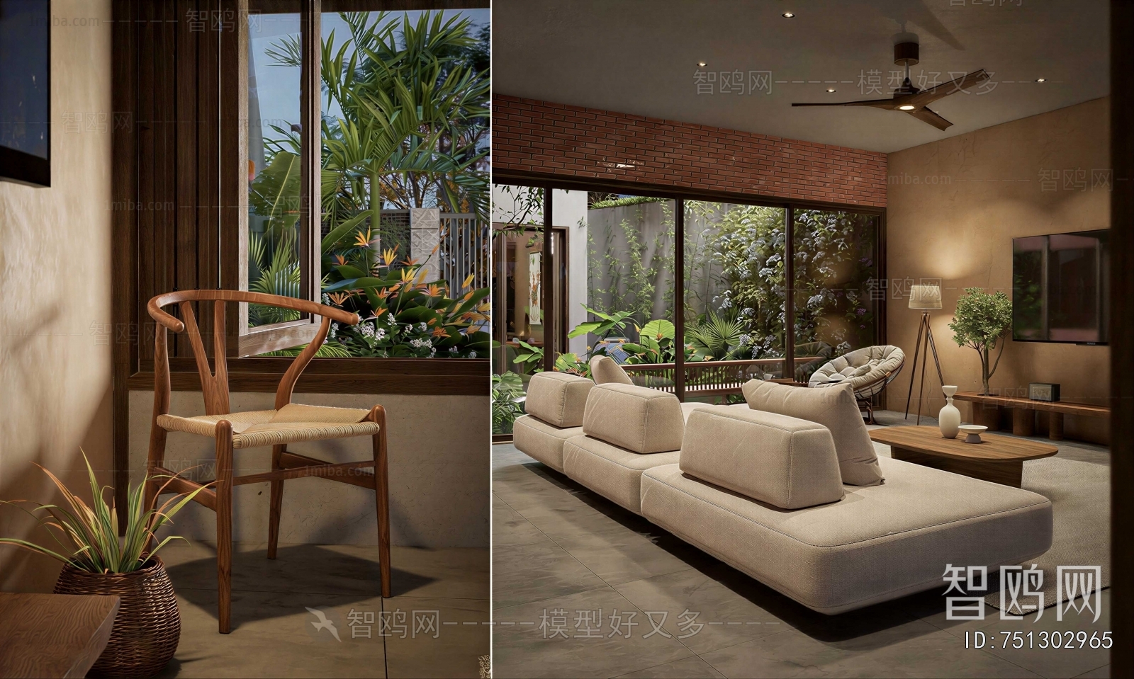 Wabi-sabi Style A Living Room