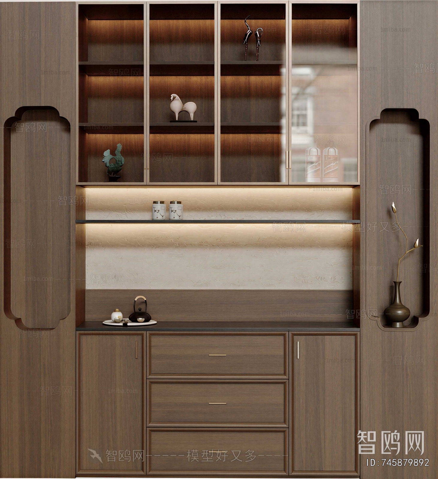 New Chinese Style Entrance Cabinet
