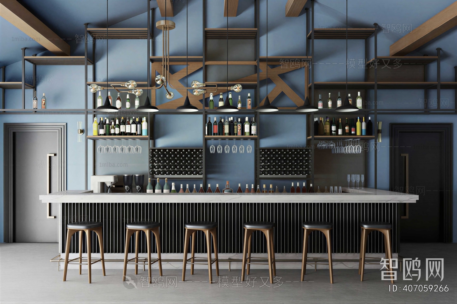 Industrial Style Counter Bar