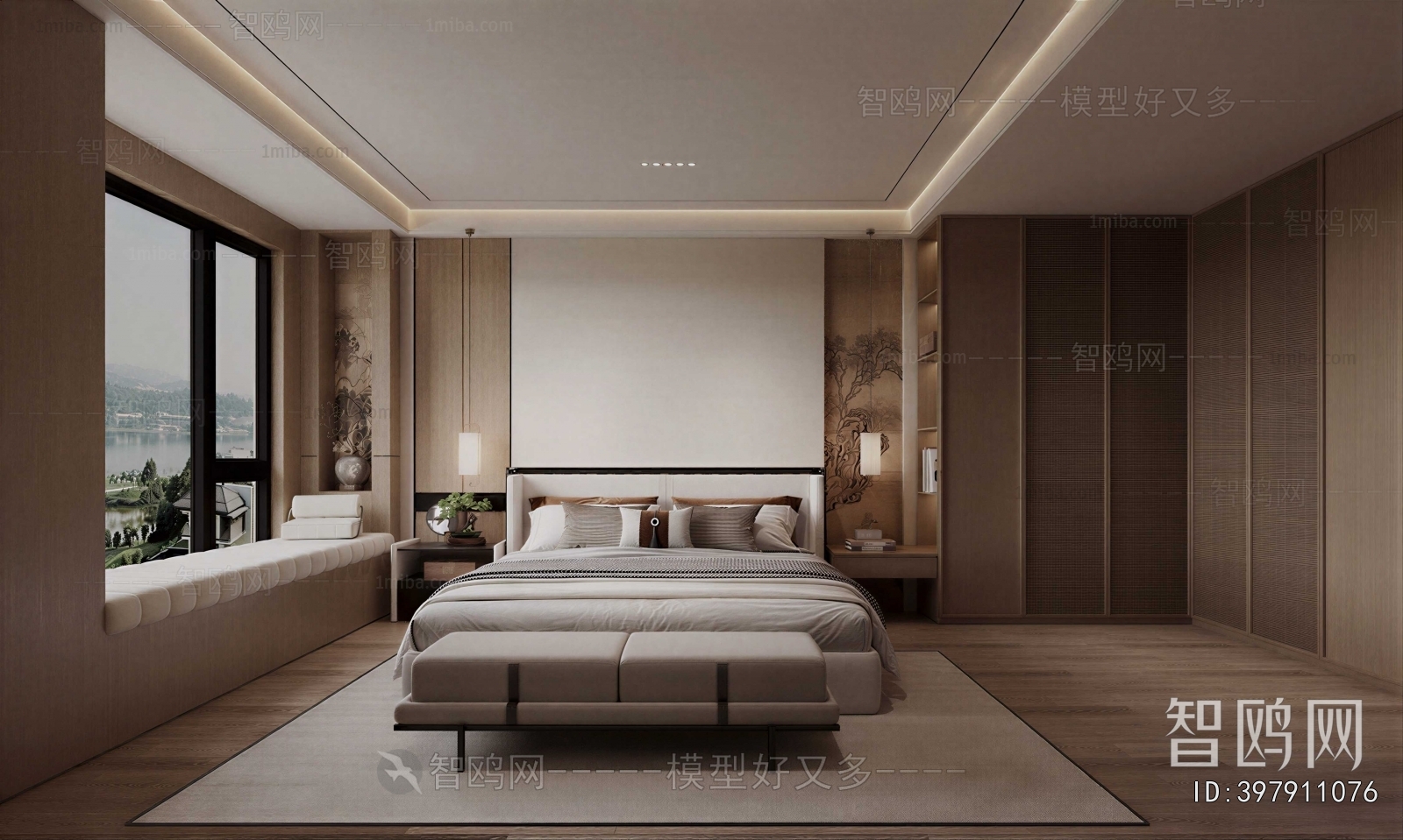 New Chinese Style Bedroom