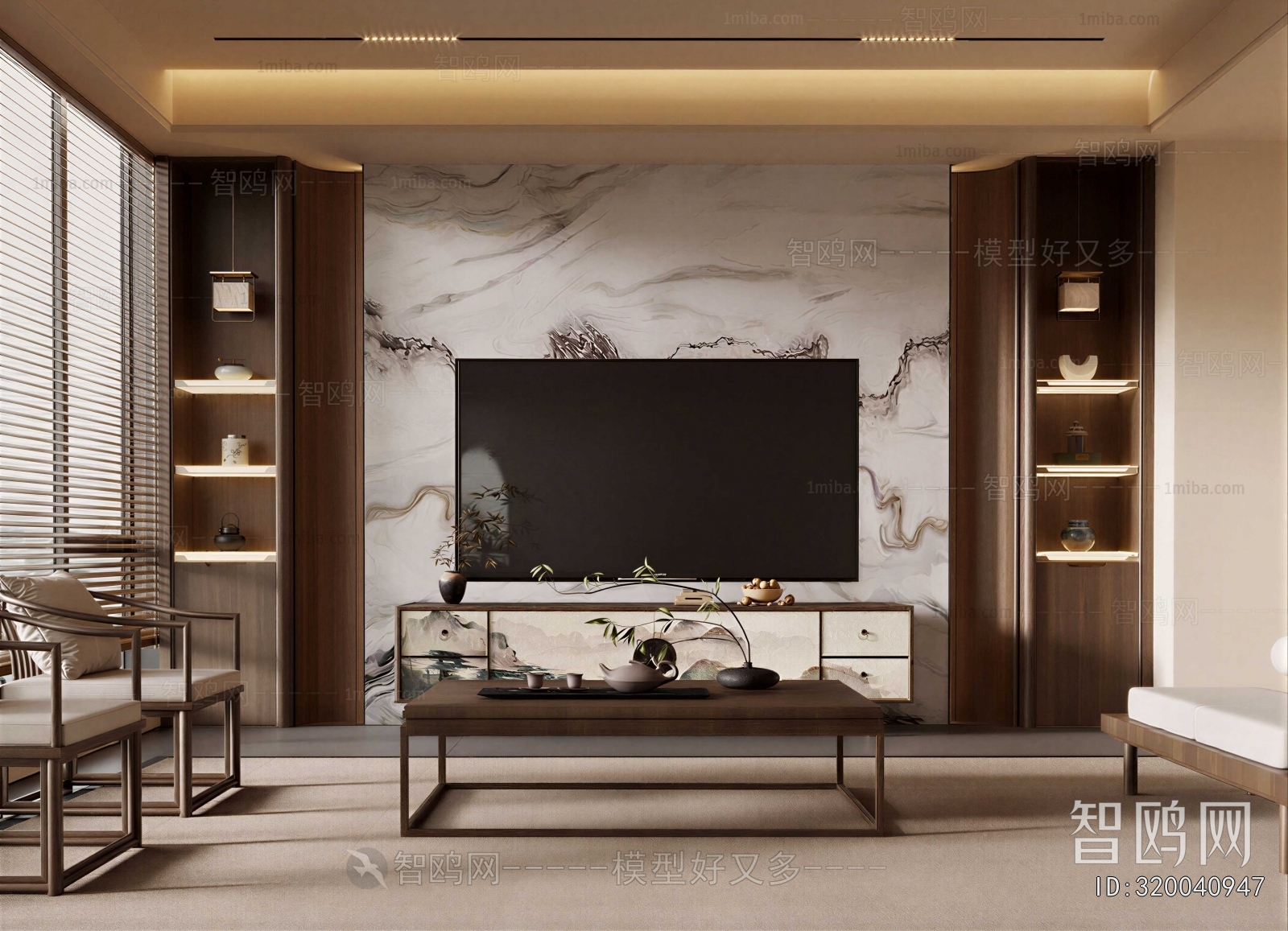 New Chinese Style A Living Room