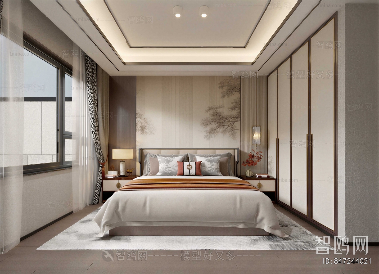 New Chinese Style Bedroom