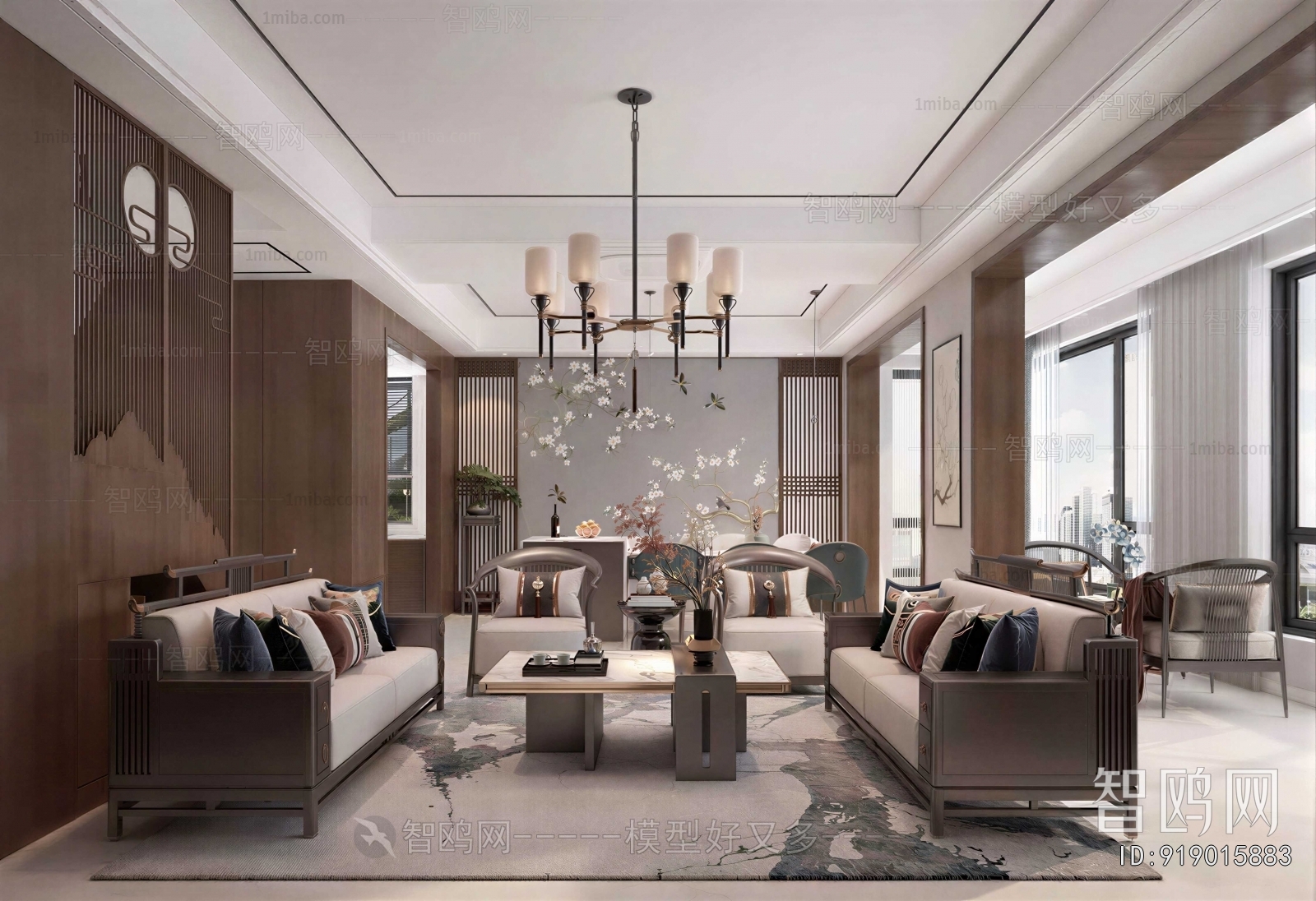 New Chinese Style A Living Room