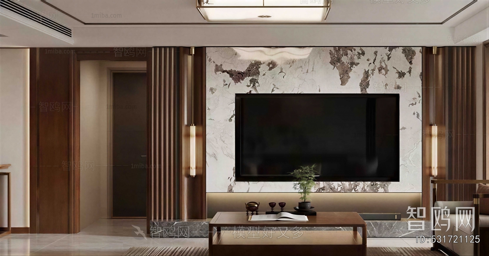 New Chinese Style A Living Room