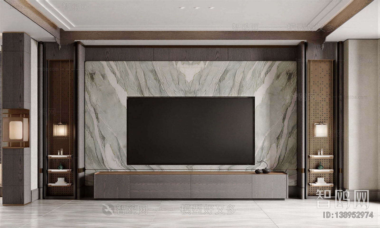 New Chinese Style TV Wall