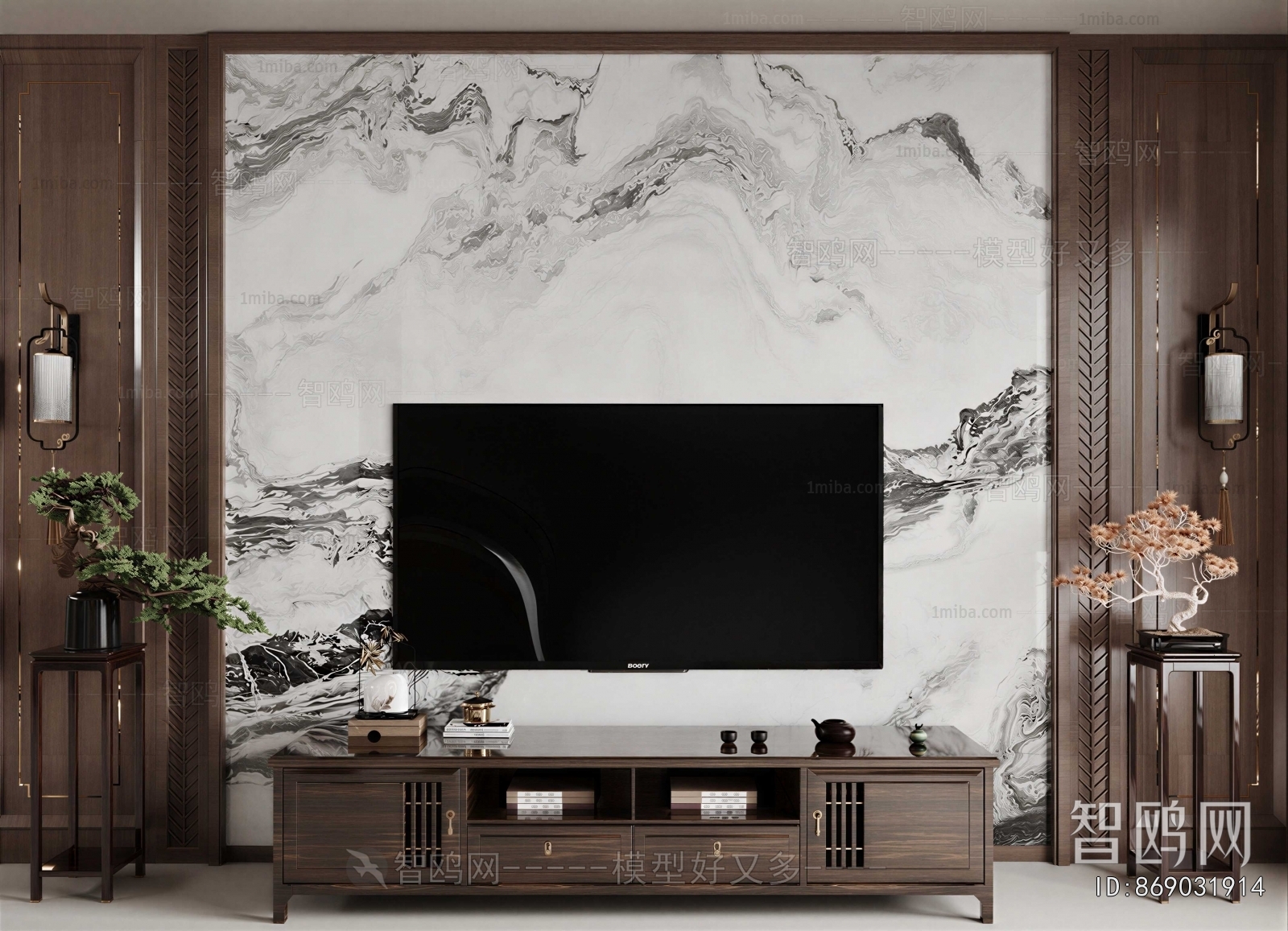 New Chinese Style TV Cabinet