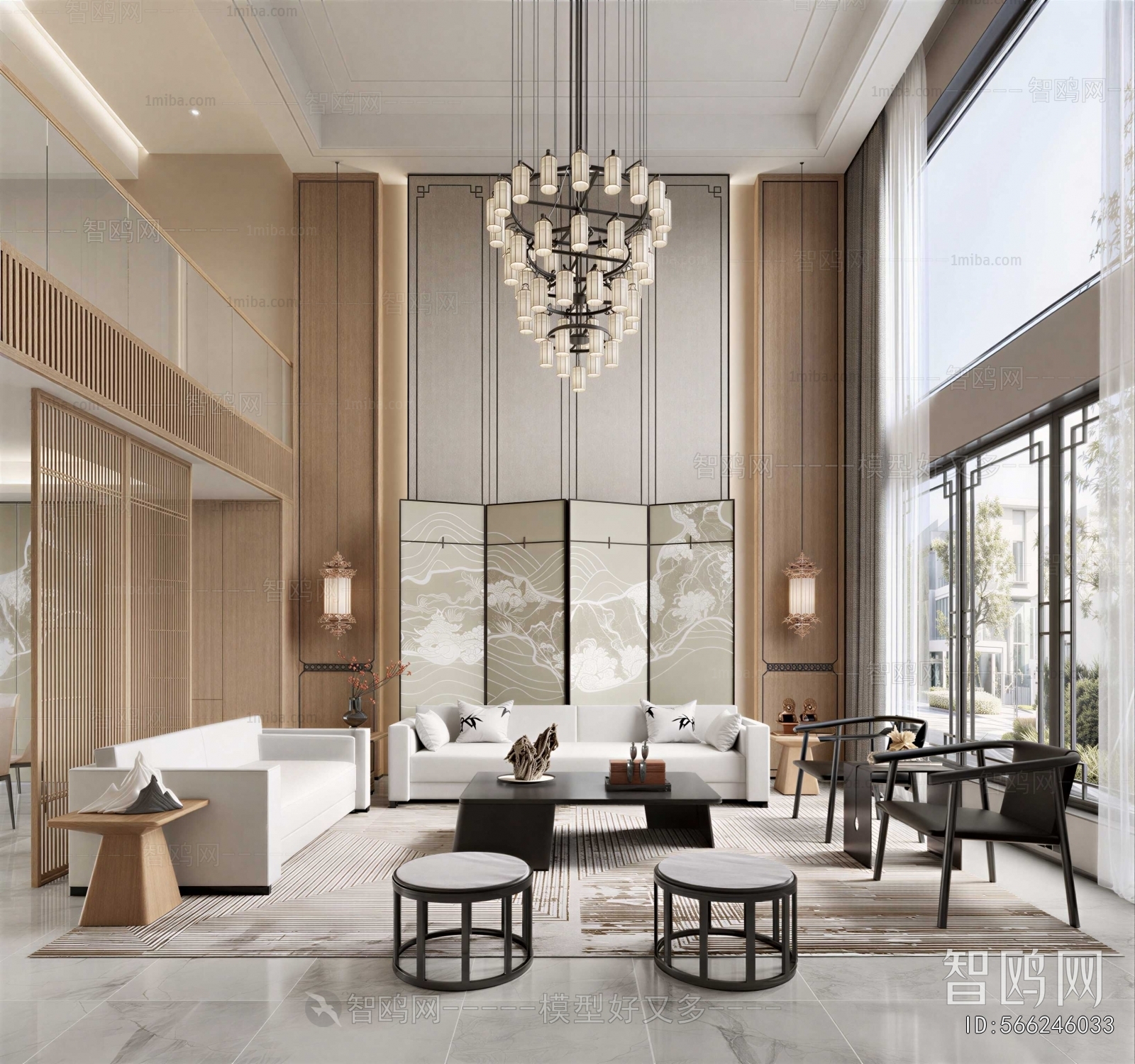 New Chinese Style A Living Room