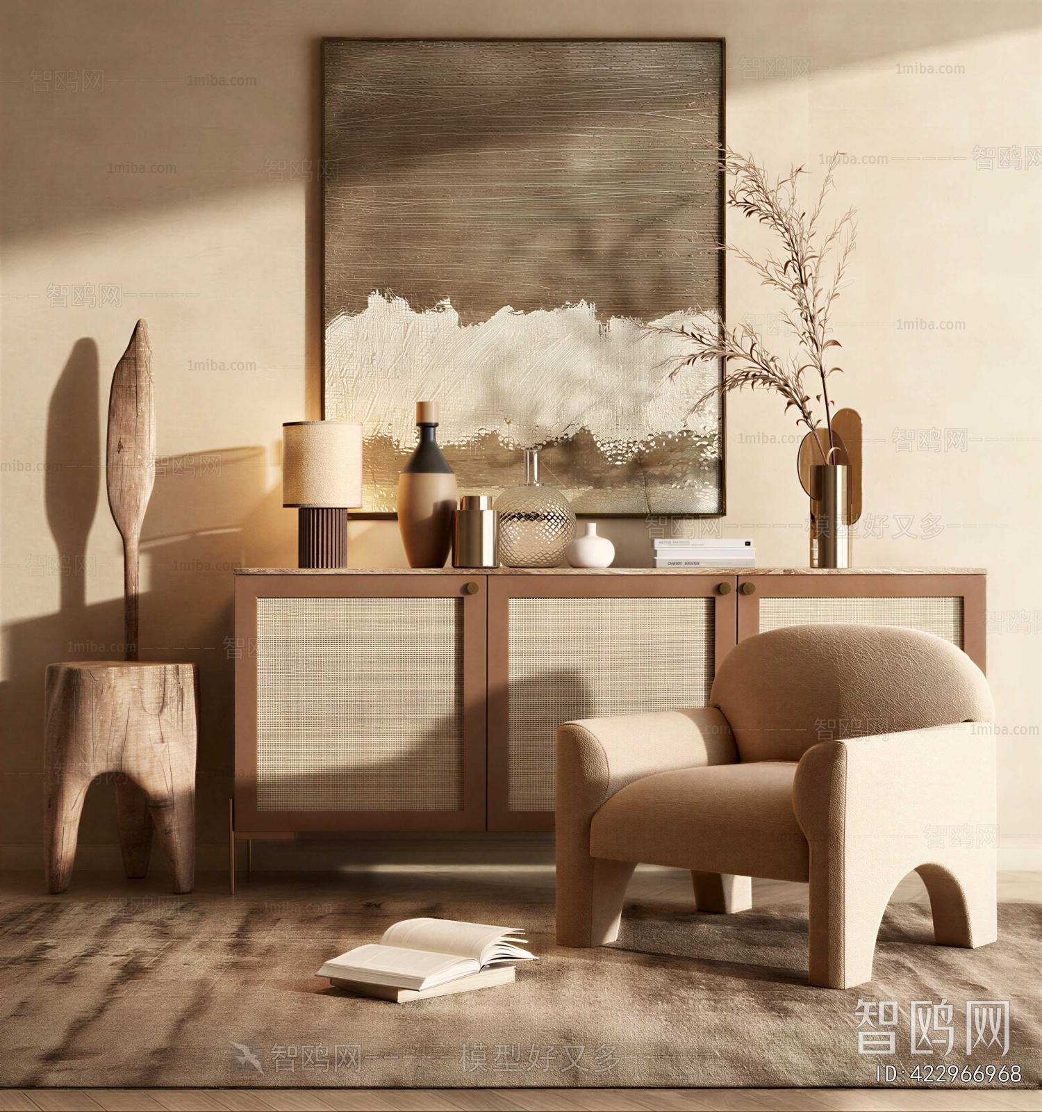 Wabi-sabi Style Side Cabinet