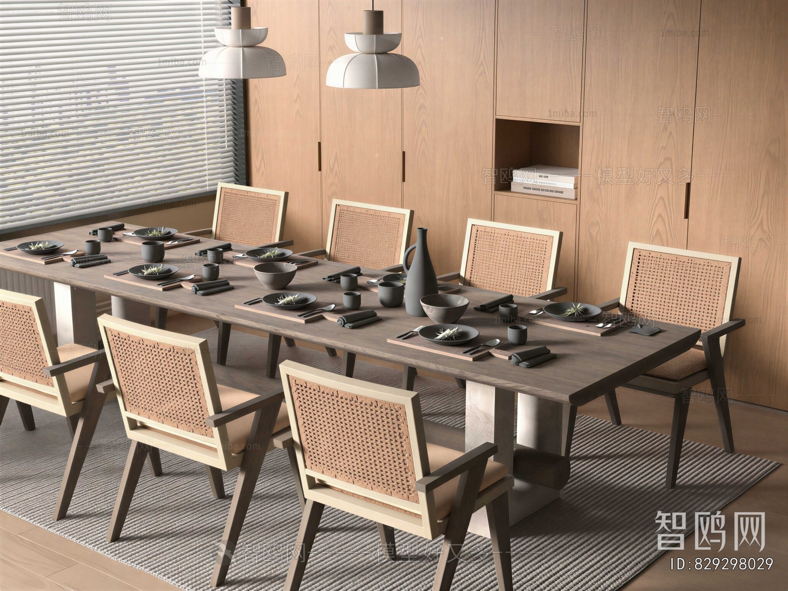 Wabi-sabi Style Dining Table And Chairs