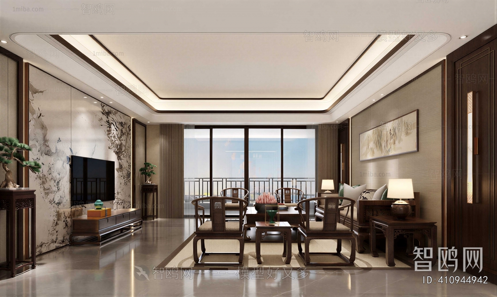 New Chinese Style A Living Room