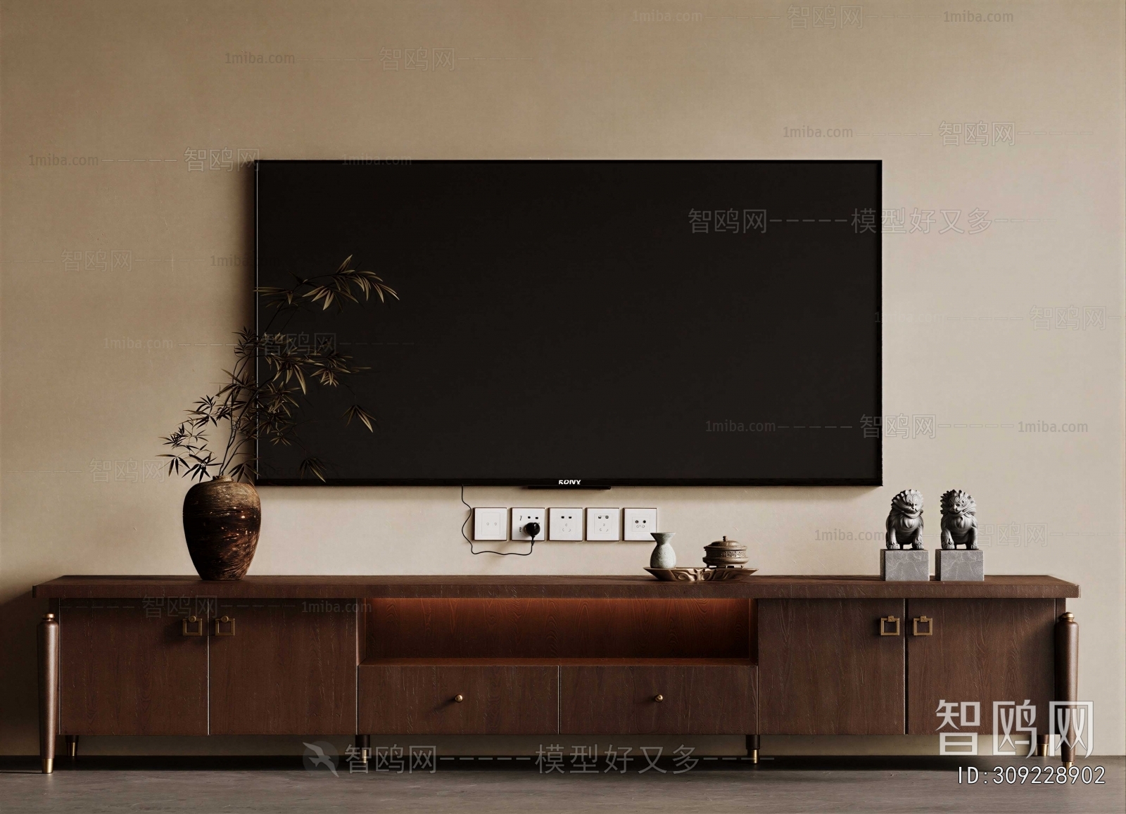 New Chinese Style TV Cabinet