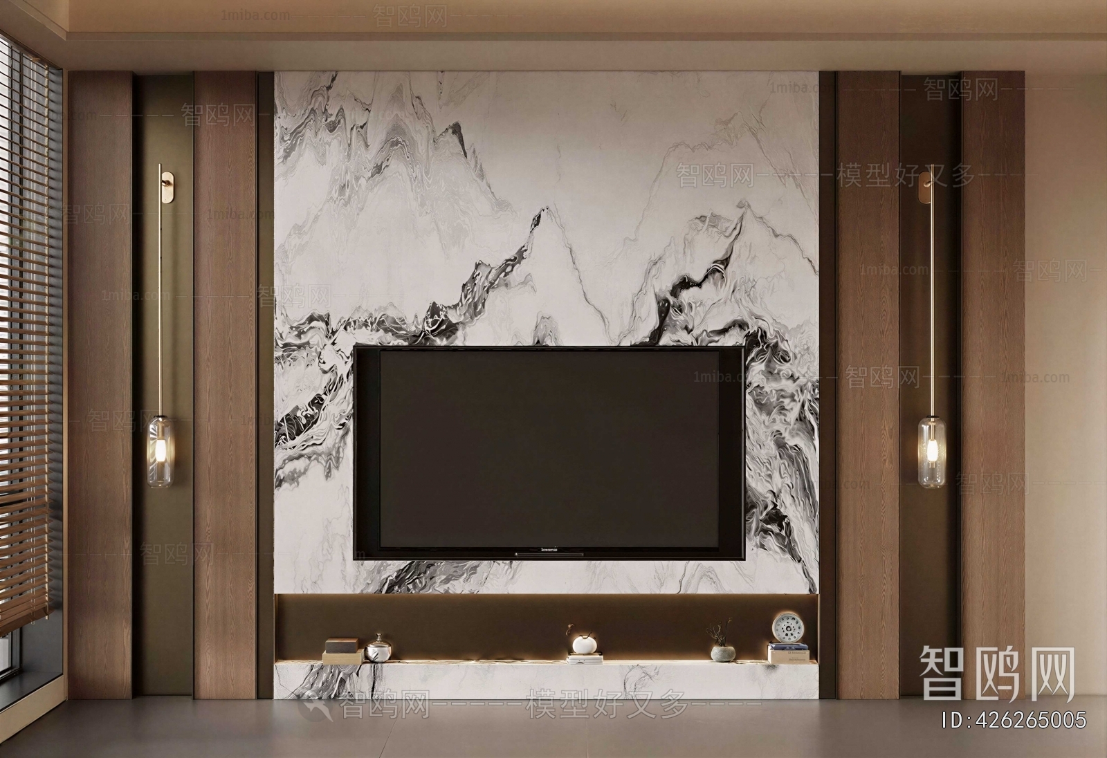 New Chinese Style TV Wall