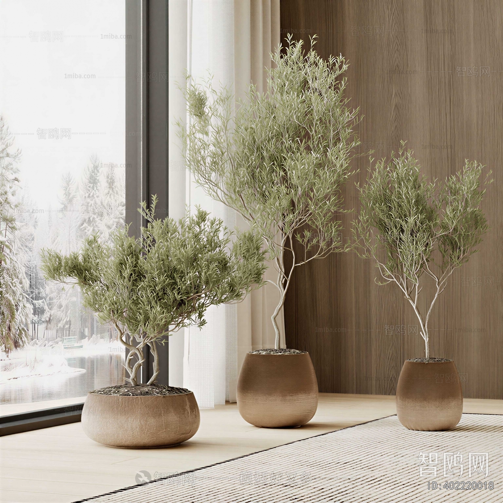 Wabi-sabi Style Ground Green Plant Potted Plants