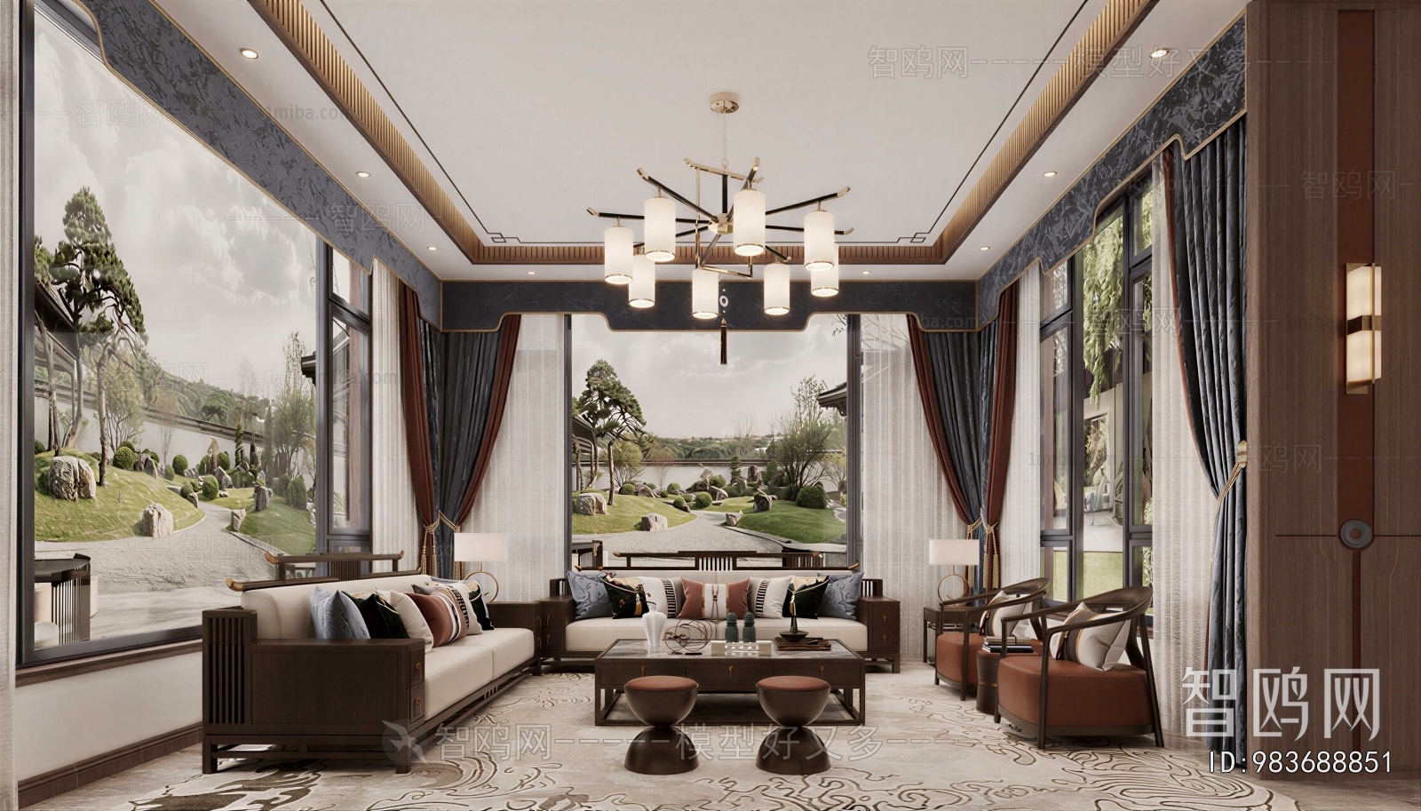 New Chinese Style A Living Room