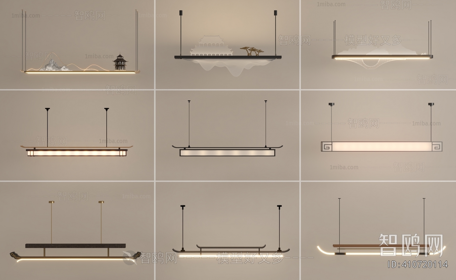 New Chinese Style Long Chandelier