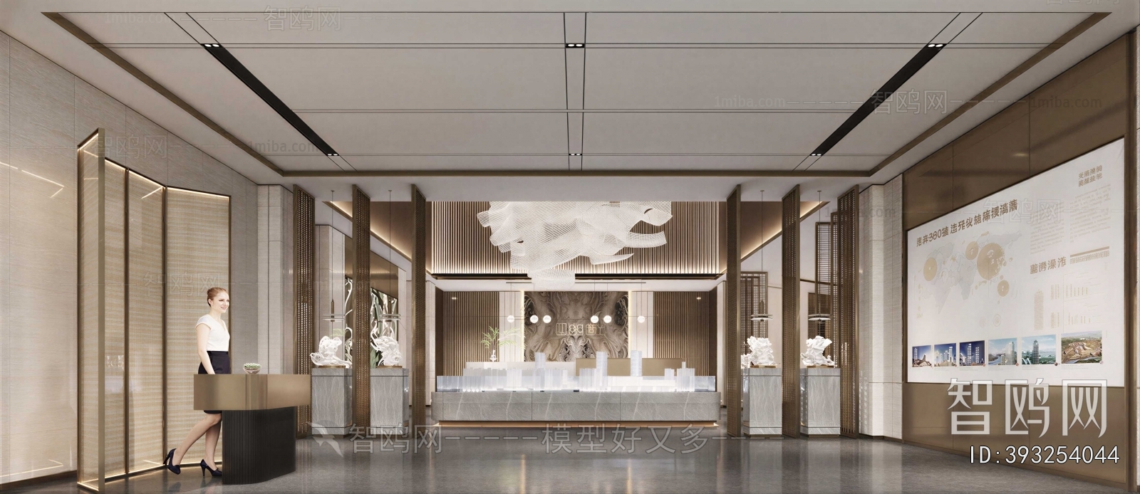 New Chinese Style Real Estate Sales Office