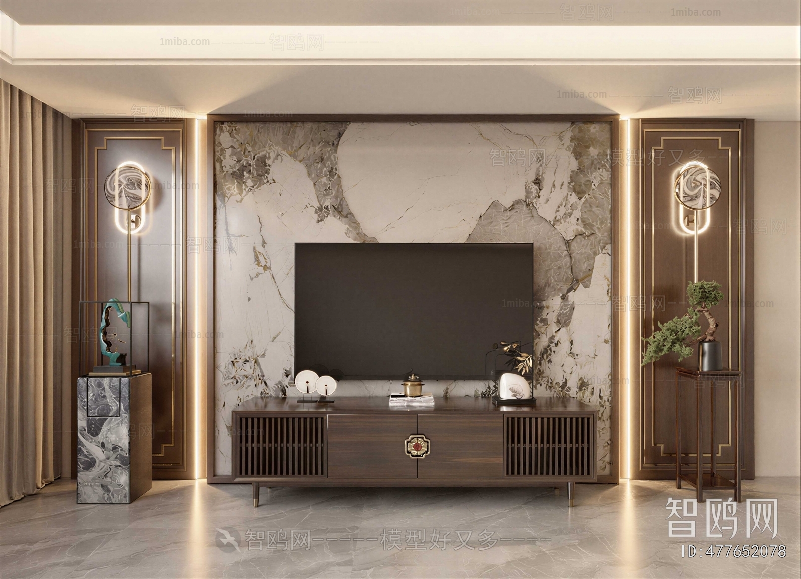 New Chinese Style TV Wall