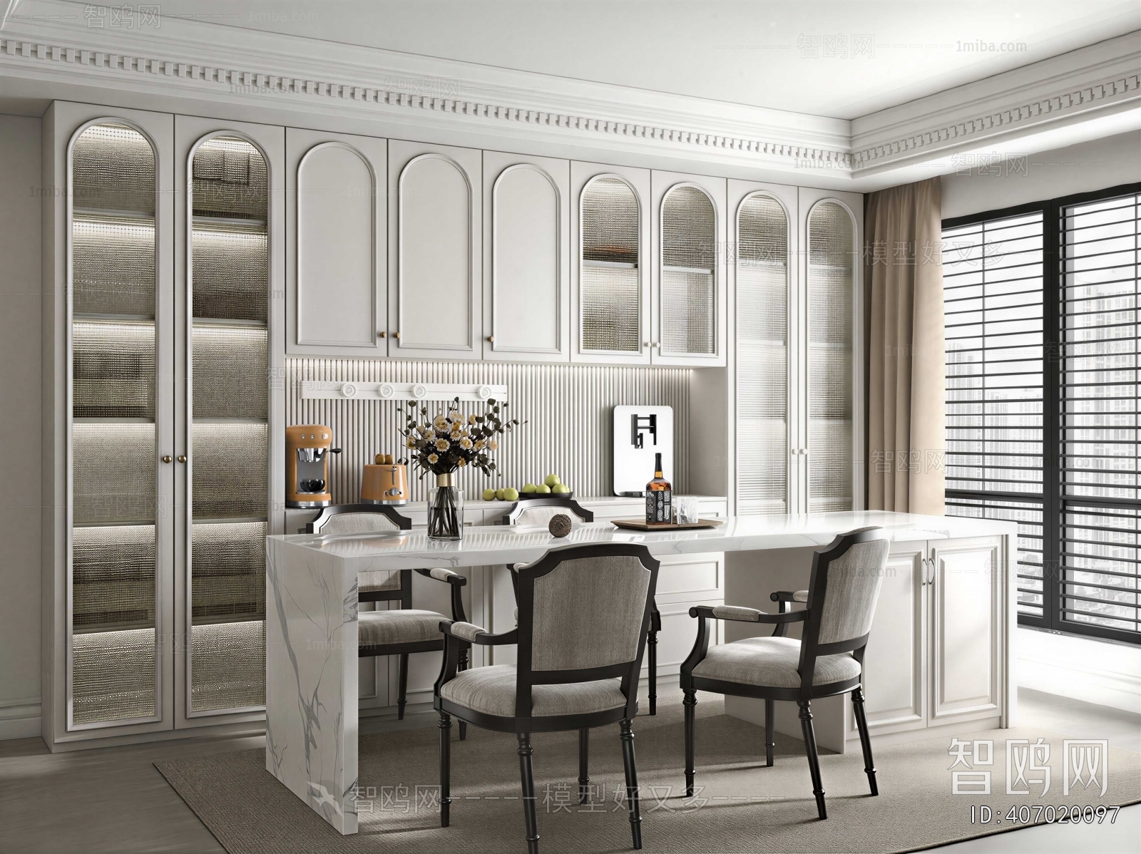 Simple European Style Dining Room