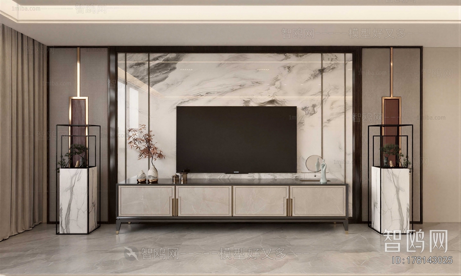 New Chinese Style TV Wall