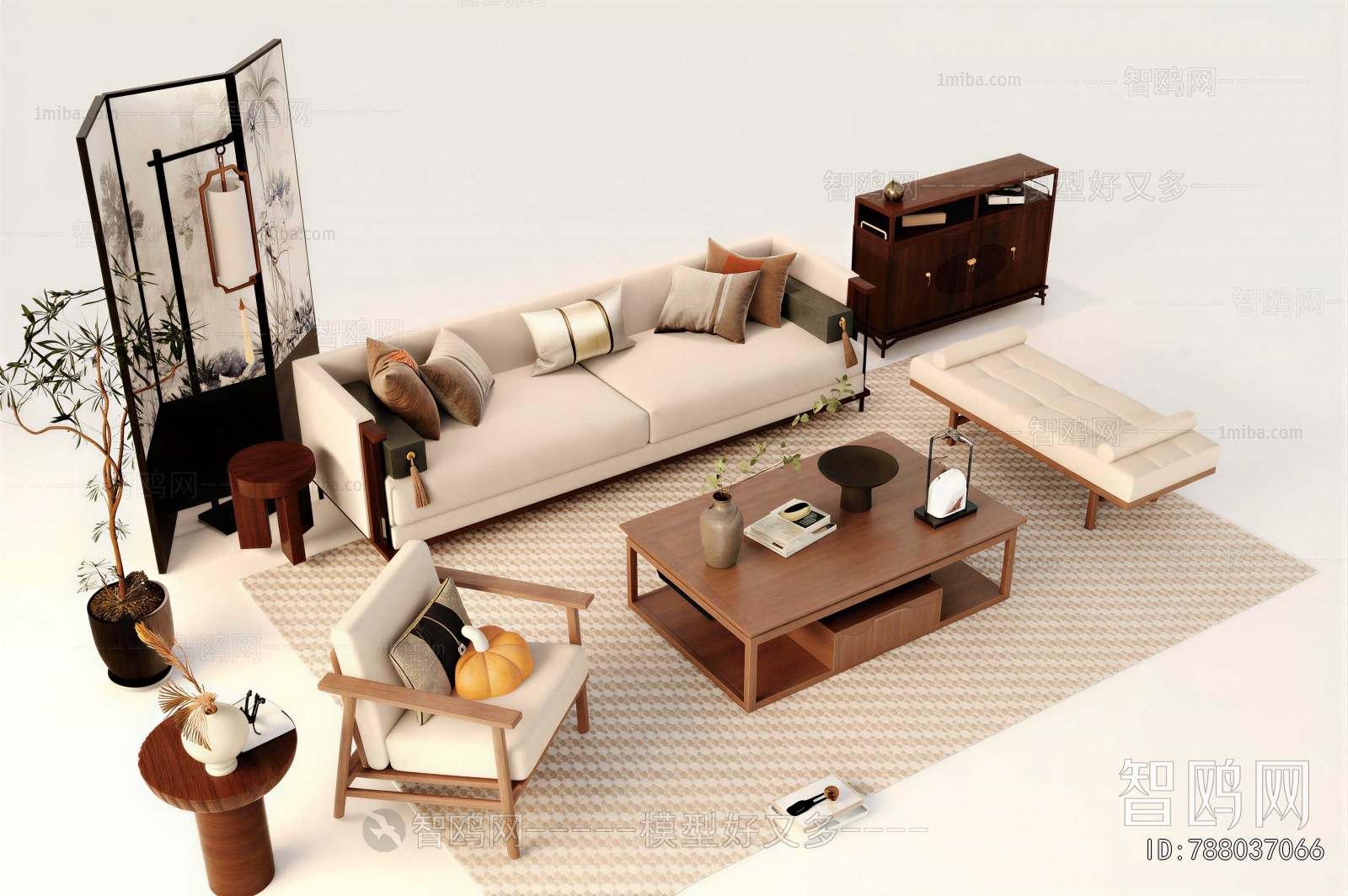 New Chinese Style Sofa Combination