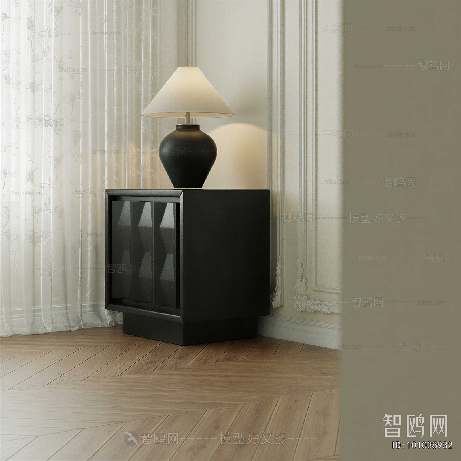 French Style Bedside Cupboard