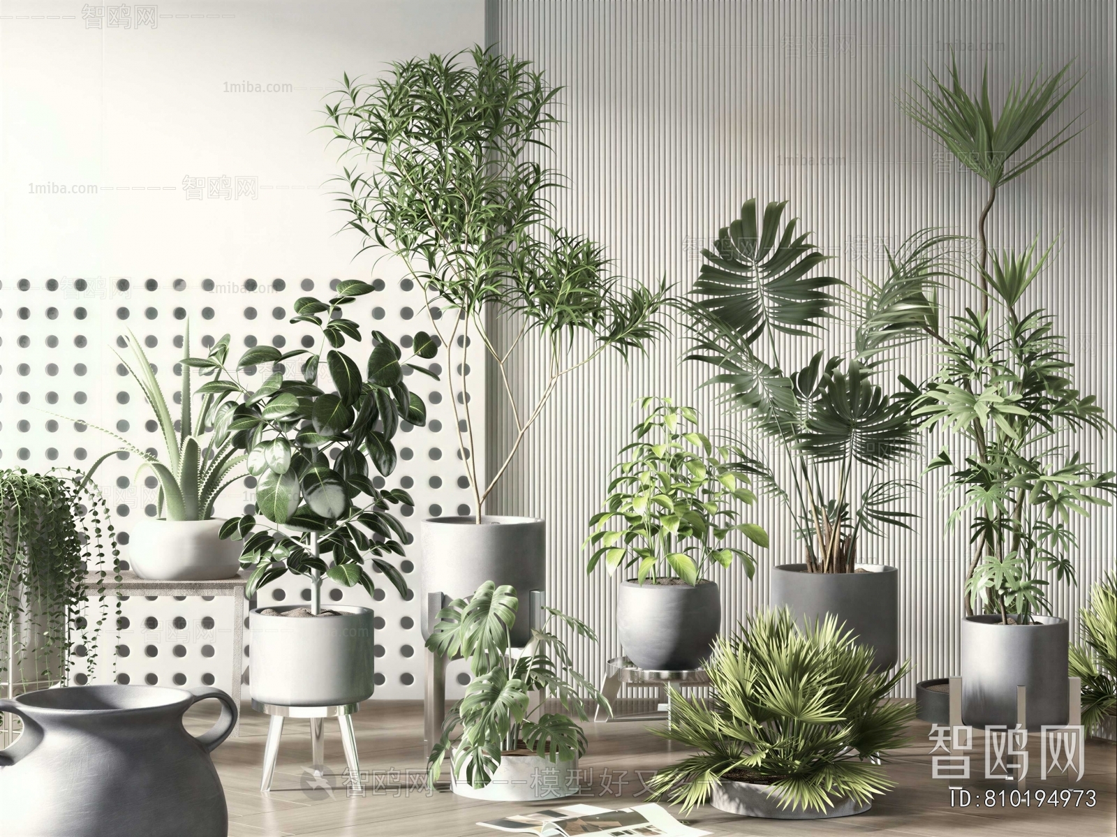 Modern Ground Green Plant Potted Plants