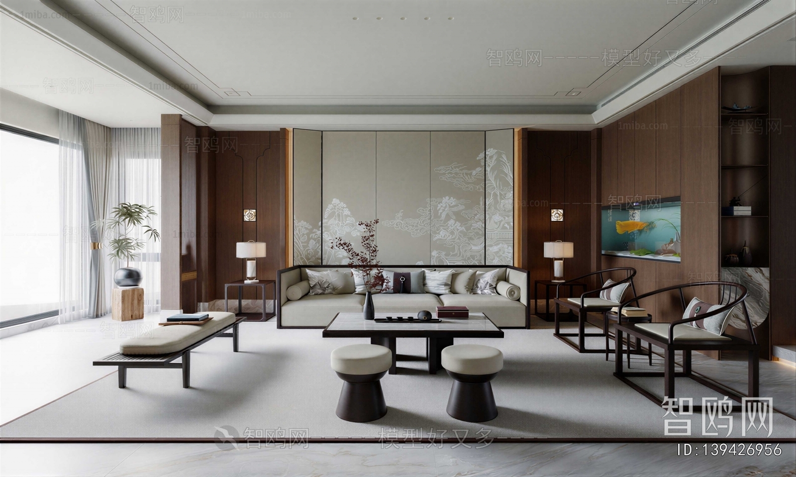 New Chinese Style A Living Room